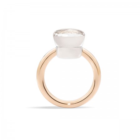 Bague Nudo Classic en Or rose avec Chaton en or blanc