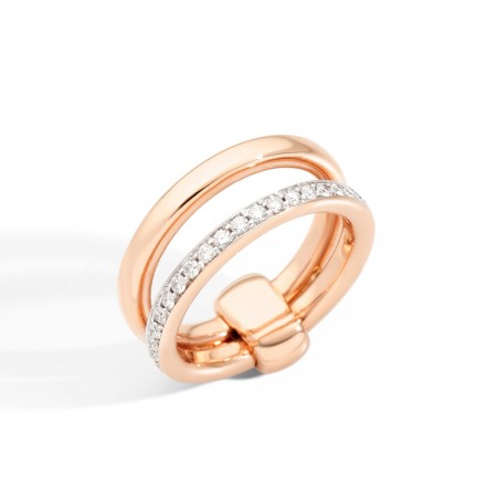 Bague en or rose 18 ct et 32 diamants