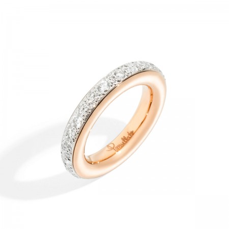 Bague  or rose et pavage de diamants