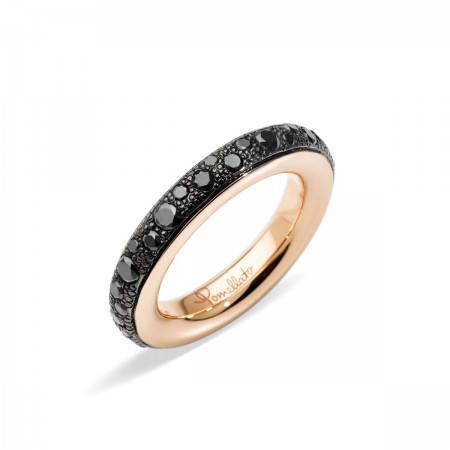 Bague ICONICA avec 38 diamants noirs traités Pomellato