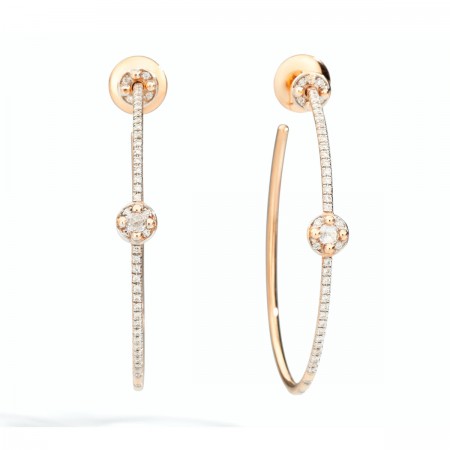 Boucles d’oreilles en or rose 18 ct avec 82 diamants 0,7 ct - Pomellato