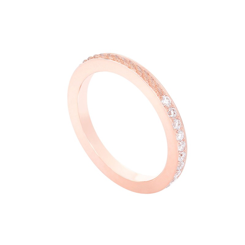 Force 10 Duo en or rose semi pavée de diamants blancs