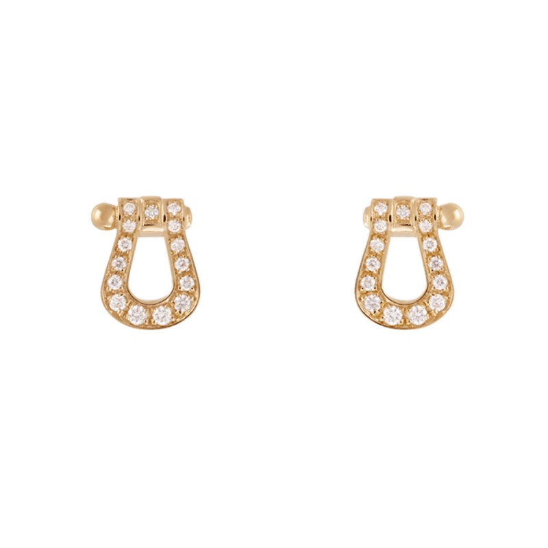 Boucles d'oreilles Force 10 petit modèle en or jaune et diamants blancs Boucles d'oreilles Force 10 petit modèle en or jaune et diamants blancs