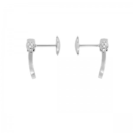 Boucles d'oreilles Force 10 moyen modèle en or blanc et diamants FRED