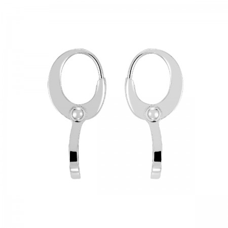 Boucles d'oreilles Force 10 en or blanc pavées de diamants FRED