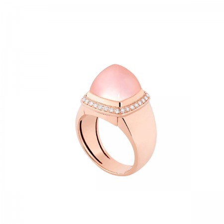 Bague Moyen modèle QUARTZ ROSE - PAIN DE SUCRE