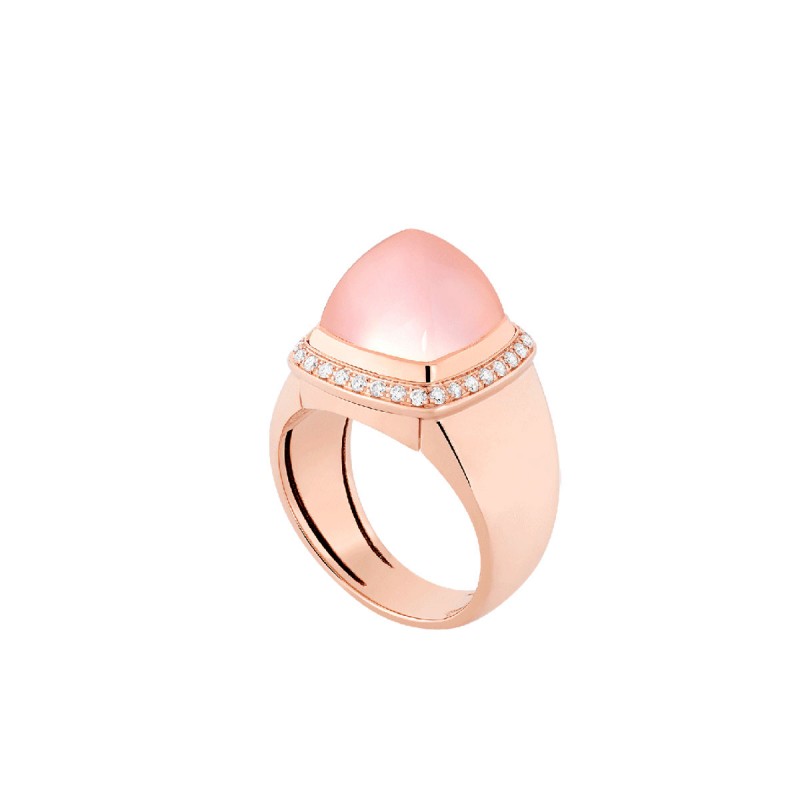 Bague Moyen modèle QUARTZ ROSE - PAIN DE SUCRE