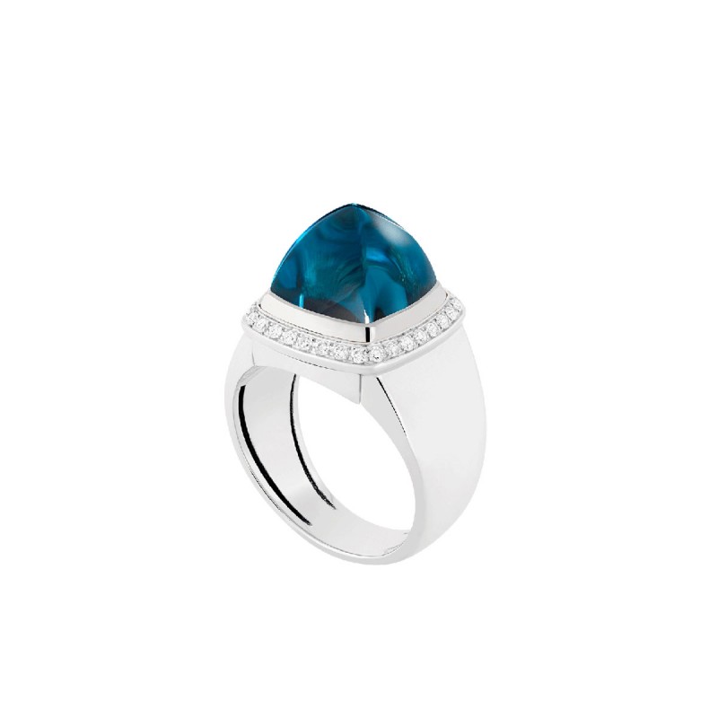 Bague Moyen modèle TOPAZE BLUE LONDON - PAIN DE SUCRE