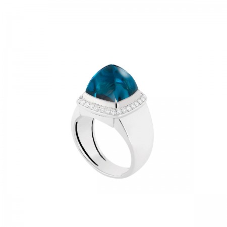 Bague Moyen modèle TOPAZE BLUE LONDON - PAIN DE SUCRE