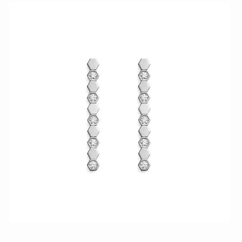 Boucles d'oreilles Bee My Love en or blanc - semi-pavé de diamants - Chaumet