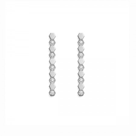 Boucles d'oreilles Bee My Love en or blanc - semi-pavé de diamants - Chaumet