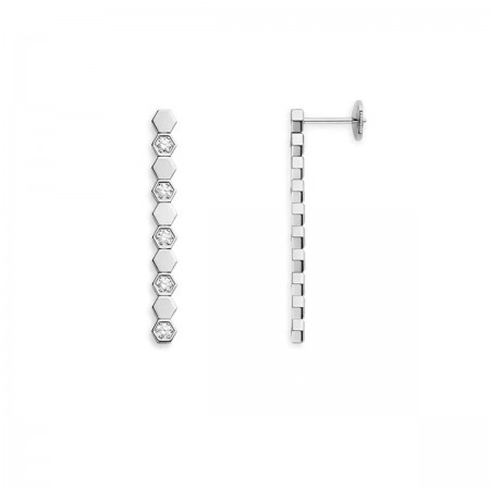 Boucles d'oreilles Bee My Love en or blanc - semi-pavé de diamants - Chaumet