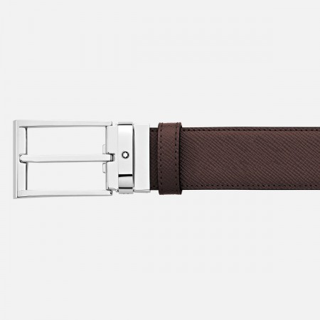 Ceinture affaires réversible marron foncé