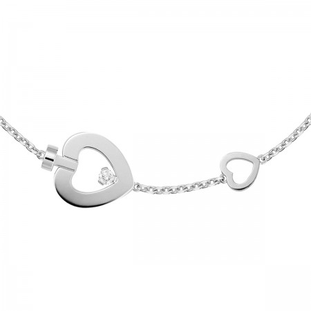 Bracelet FRED  XS en or blanc serti d'un diamant