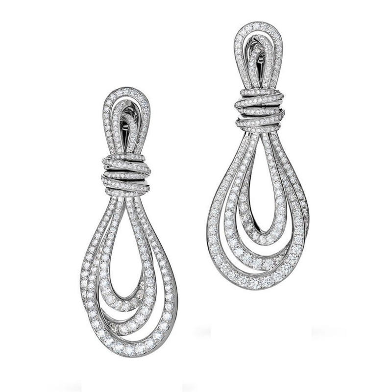 Boucles d'oreilles ALLEGRA en or blanc serties de 446 diamants - de GRISOGONO