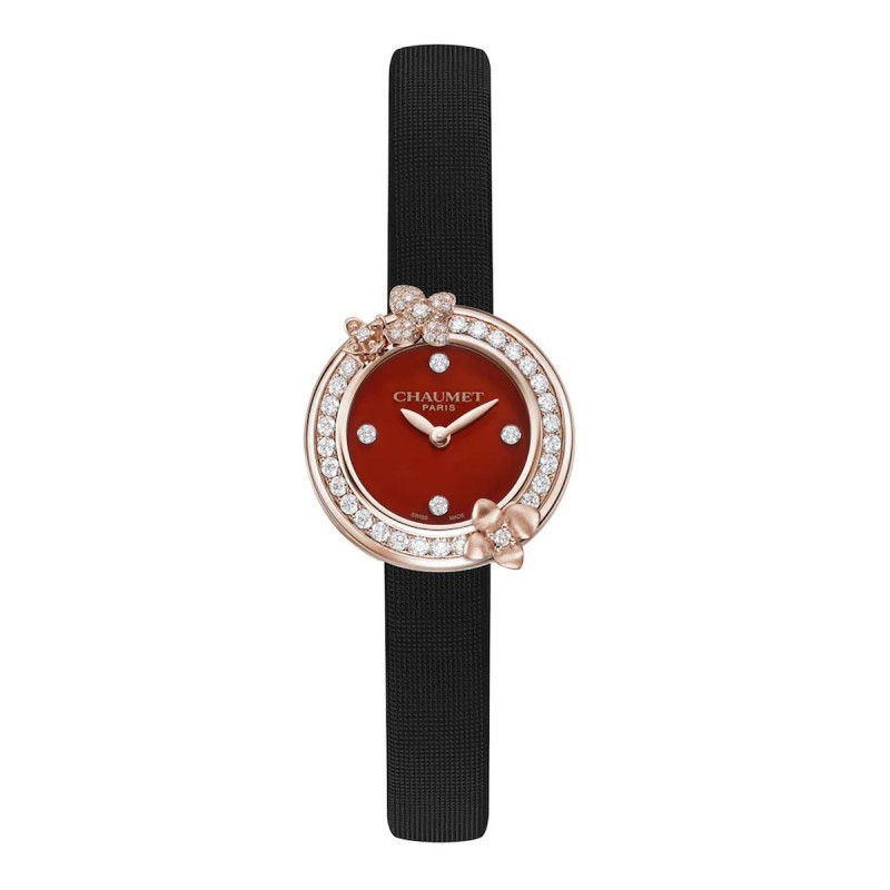 Montre Hortensia Eden-Or Rose-Cornaline Montre Hortensia Eden-Or Rose-Cornaline