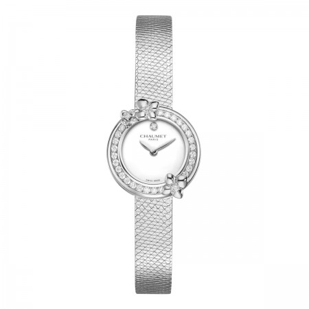 Montre Hortensia "Eden"-LAQUE BLANC-Cadran Diamant