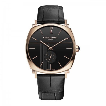 Montre Homme-Chaumet-Bracelet Cuir-Cadran Noir