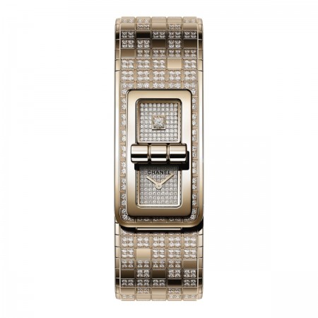 Montre CODE COCO PIXEL - OR BEIGE et diamants - CHANEL - Vue par défaut - voir la version taille réelle