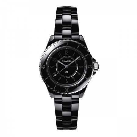 Montre J12 Phantom, 33 mm - Céramique haute résistance noire et acier - CHANEL - Vue par défaut - voir la version taille réelle