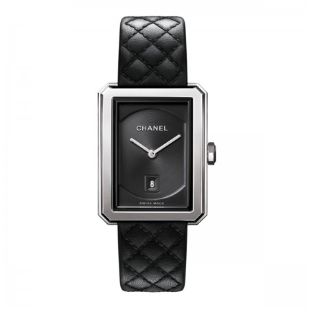 Montre BOY·FRIEND - Moyen modèle, acier et bracelet en veau motif matelassé - CHANEL - Vue par défaut