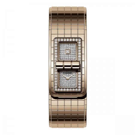Montre CODE COCO - OR BEIGE et diamants - CHANEL - Vue par défaut - voir la version taille réelle
