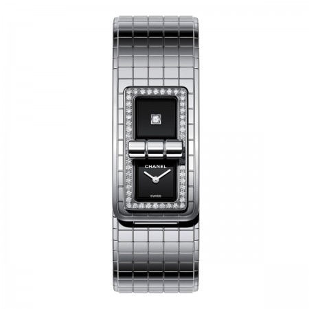 Montre CODE COCO - Acier serti de diamants - CHANEL - Vue par défaut - voir la version taille réelle