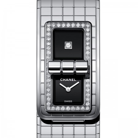 Montre CODE COCO - Acier serti de diamants - CHANEL - Vue par défaut - voir la version taille standard