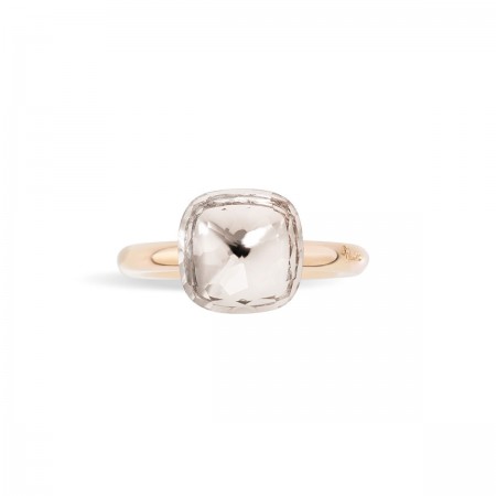 Bague Nudo Classic en Or rose avec Chaton en or blanc